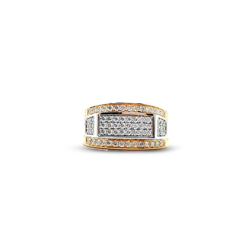 14K Yellow and White Gold 1.00TDW Diamond Men&#39;s Ring