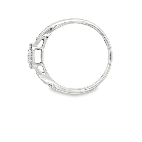 0.20TDW Diamond  10K White Gold Square Ring