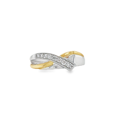 0.13 Ct TDW Diamond Special Anniversary Ring In 10K Yellow And White Gold