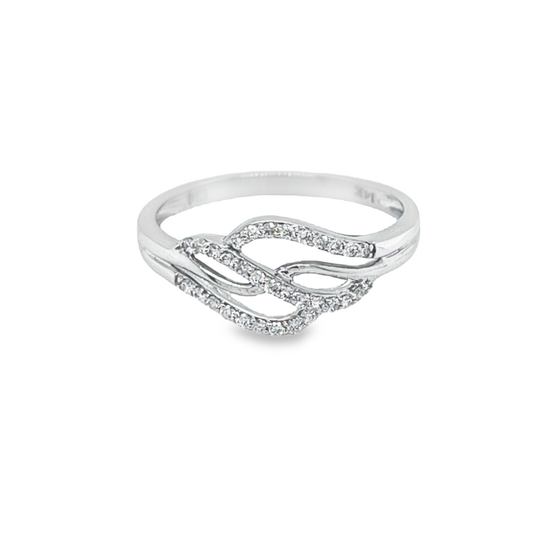 14K White Gold 0.15TDW Diamond Engagement Ring