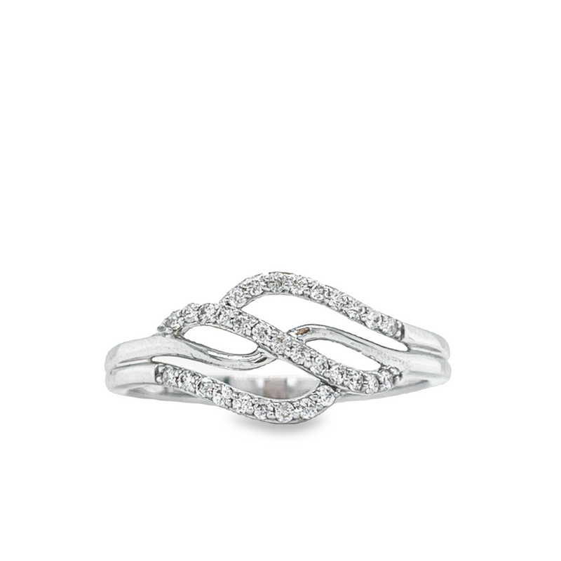 14K White Gold 0.15TDW Diamond Engagement Ring
