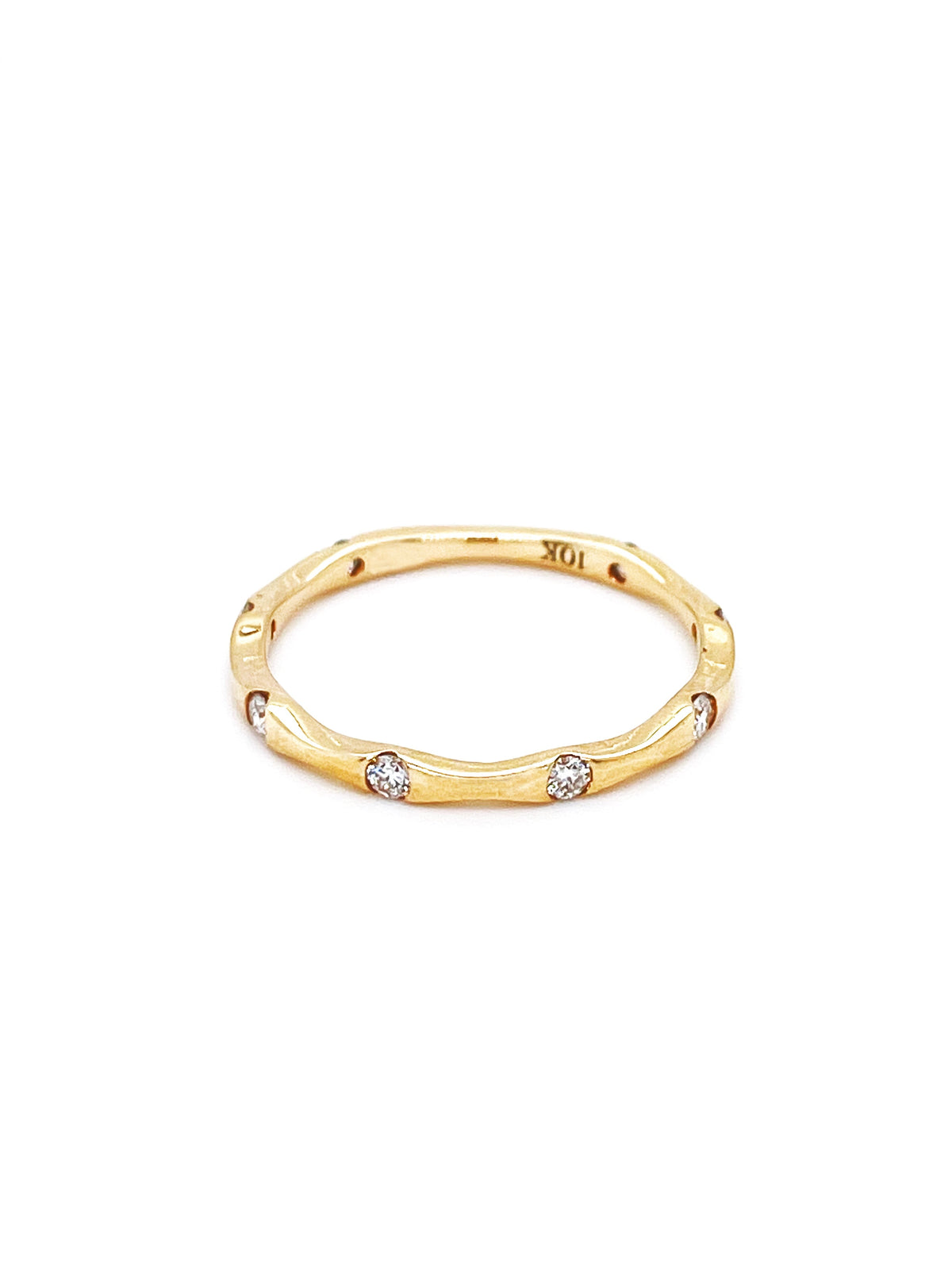 10K Yellow Gold 0.20TDW Women Diamond Anniversary Band