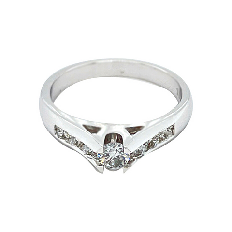 14K White Gold 0.29CT Diamond Solitaire Engagement Ring