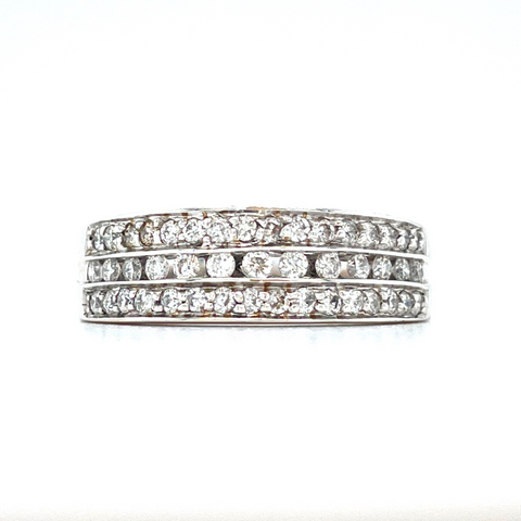 0.60 Ct TDW Multi Diamond 14K White Gold Anniversary Band