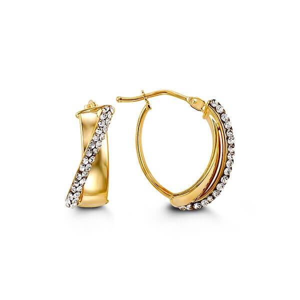 10k Yellow Gold CZ X Style Earrings