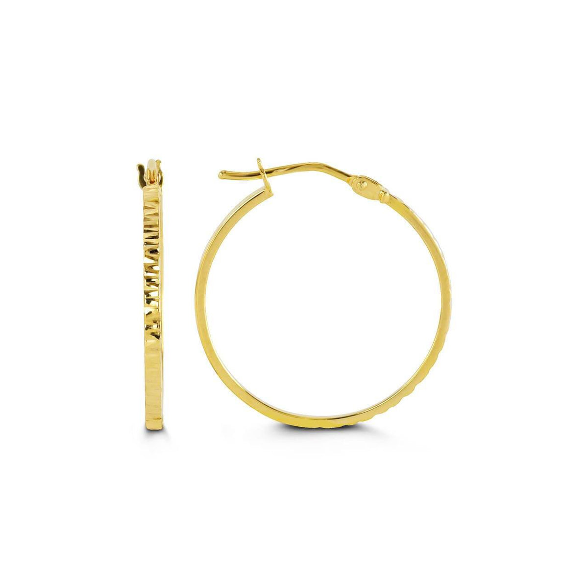 10k Yellow Gold Square Tube Hoop Earring