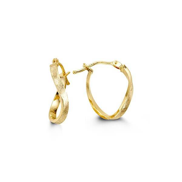 10k Yellow Gold Fancy Hoop Earrings