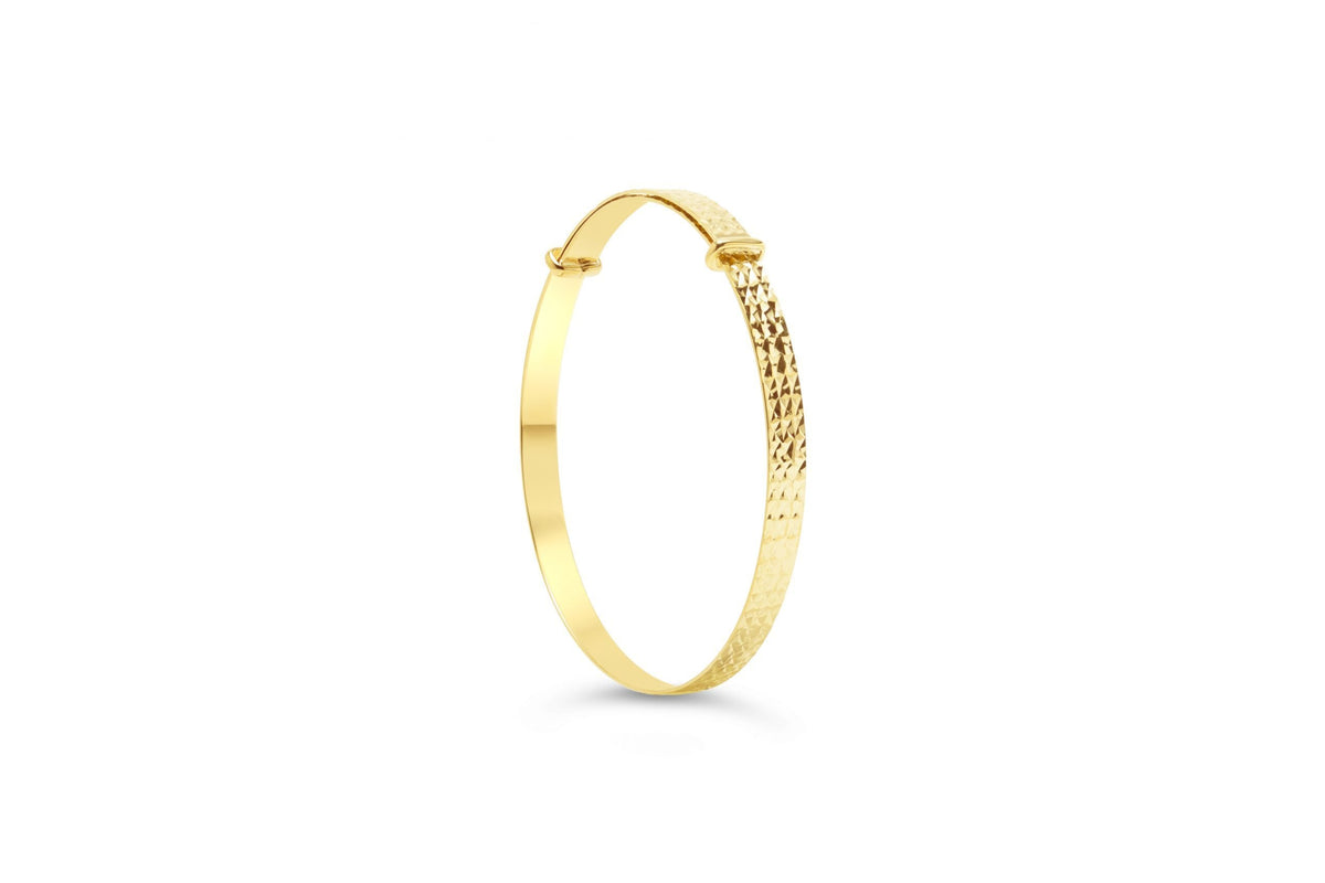 10k Yellow Gold Laser Cut Baby Bangle