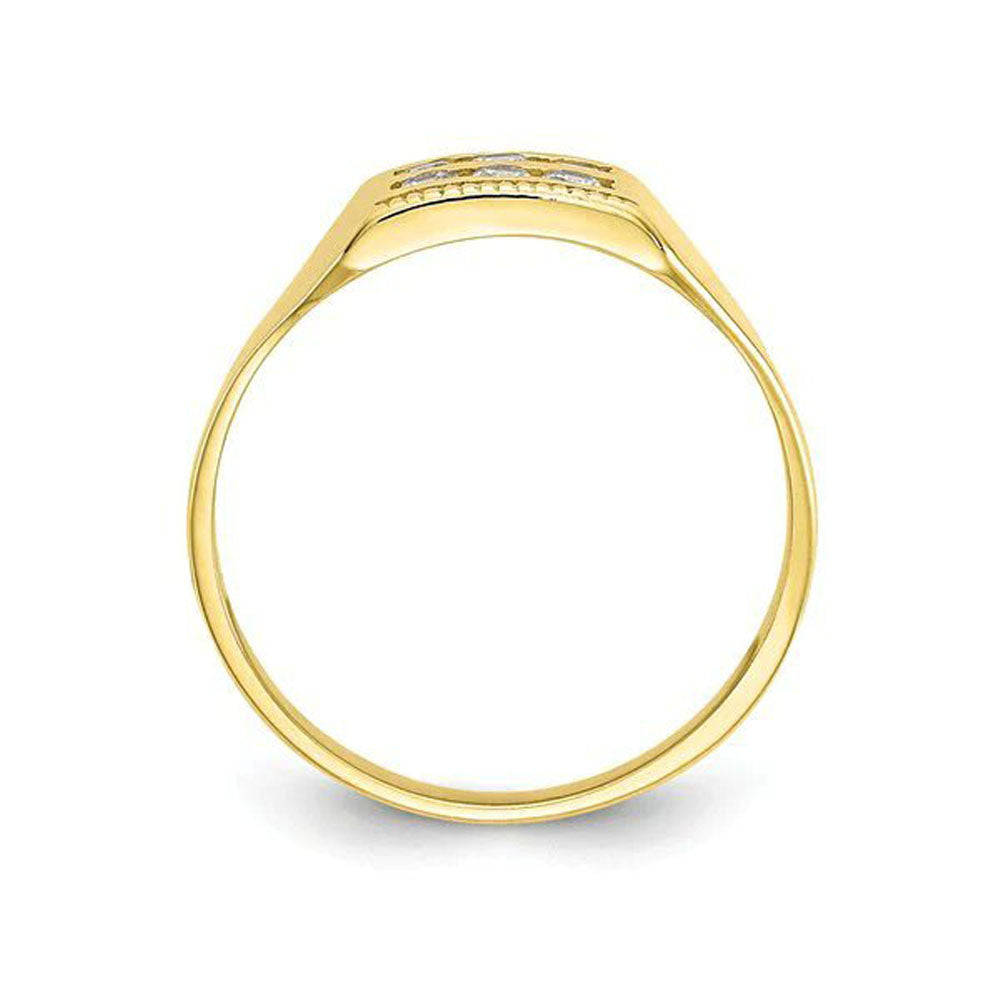 10k Yellow Gold High Polish CZ Baby Ring