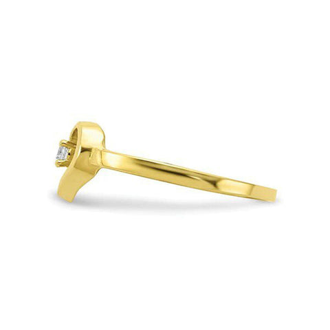 10k Yellow Gold Heart Shape CZ Baby Ring