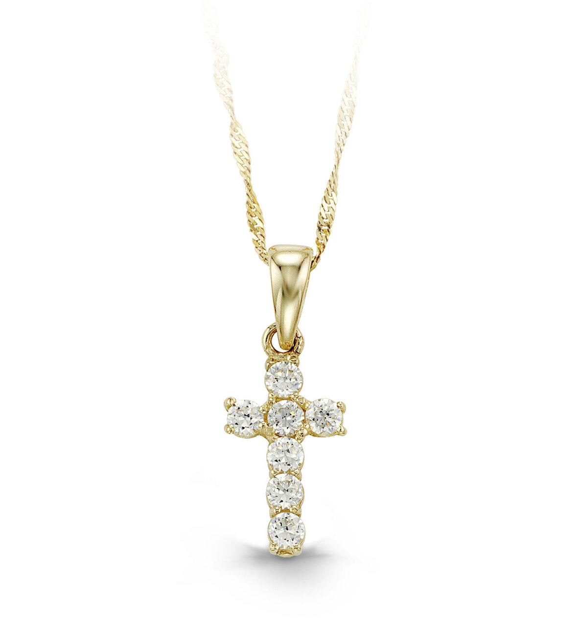10K Yellow Gold Cross Baby Pendant