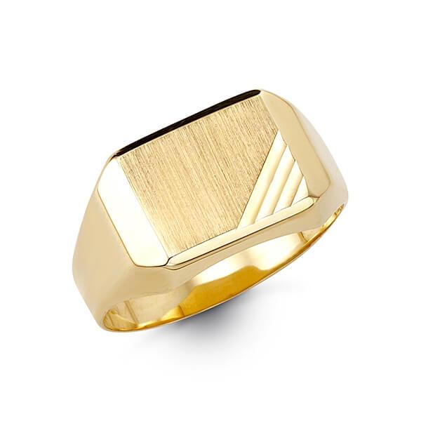 10K Yellow Gold Men Signet Ring