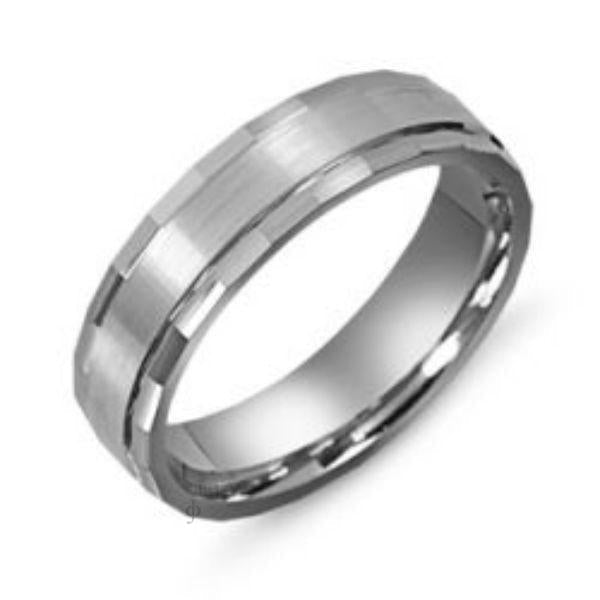Sterling Silver Men&#39;s 6mm Fancy Wedding Band