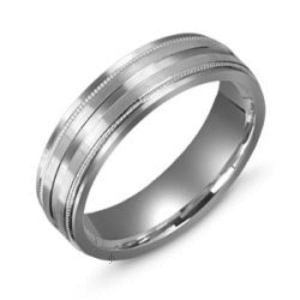 Sterling Silver Men&#39;s 6mm Fancy Wedding Band