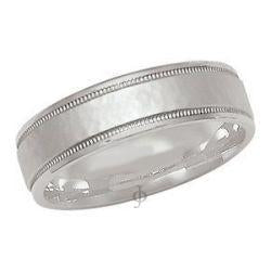 Sterling Silver Men&#39;s 6mm Fancy Wedding Band