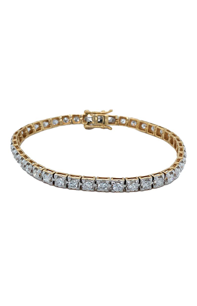 14k Yellow Gold 4.00TDW Diamond Claw Set Tennis Bracelet