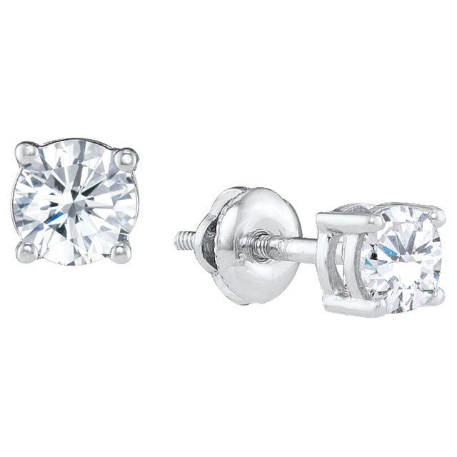 14k White Gold 0.20TDW Diamond Solitaire Stud Earrings