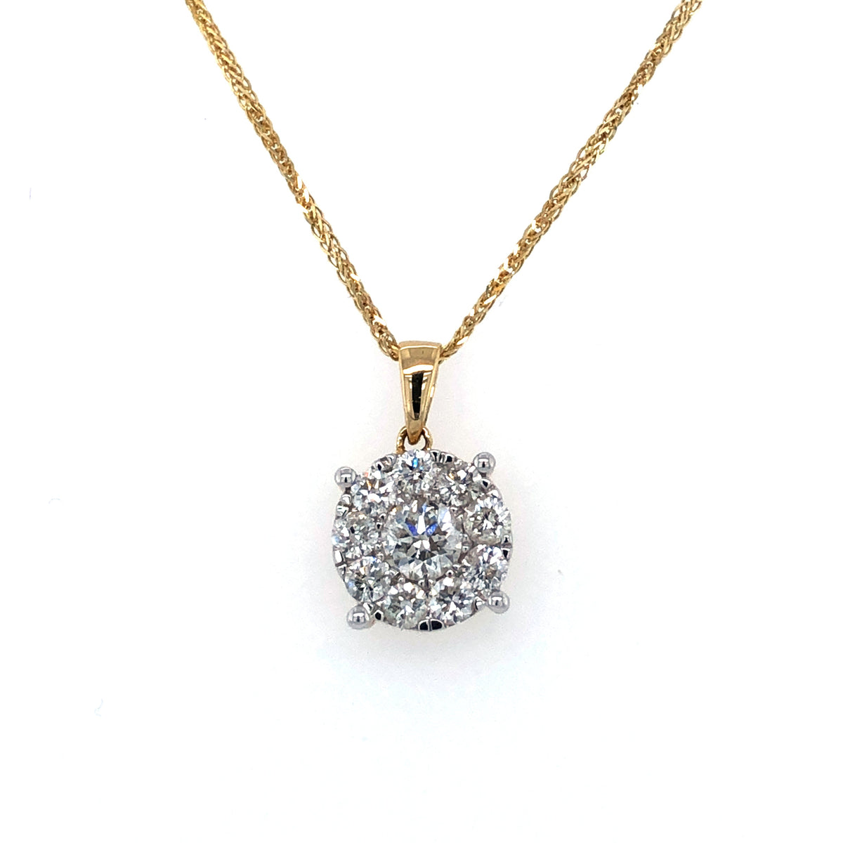 14K Yellow Gold 1.00TDW Diamond Imperial Pendant