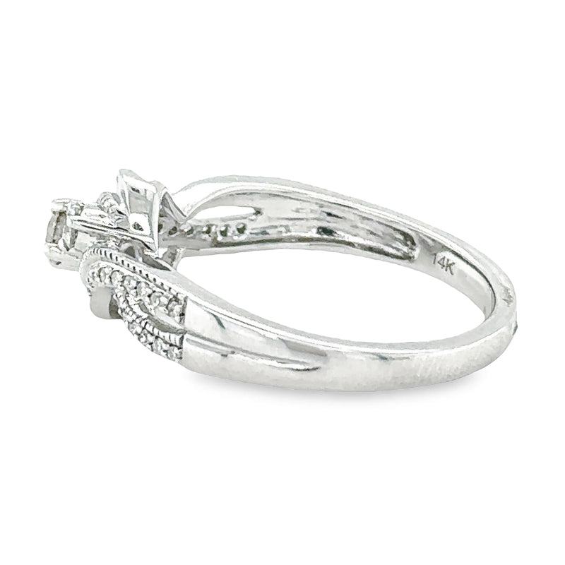 14K White Gold Diamond Engagement Ring with 0.33 Total Diamond Weight