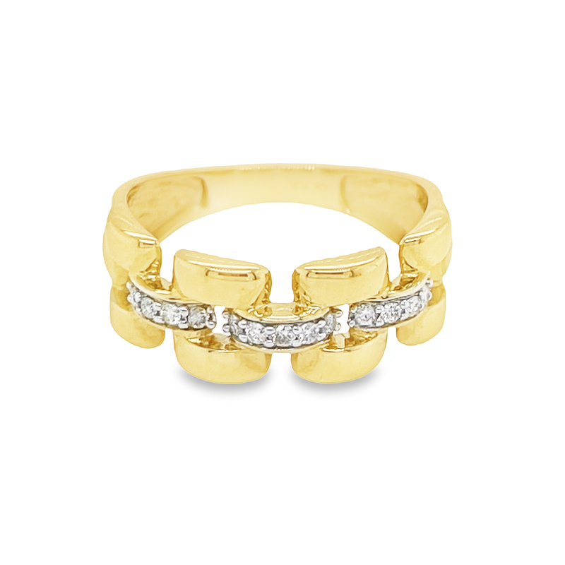 10K Yellow Gold 0.15TDW Diamond Imperial Men&#39;s Ring
