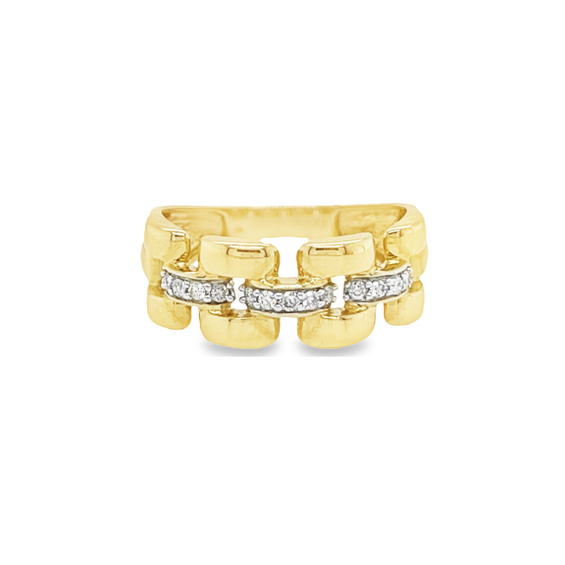 10K Yellow Gold 0.15TDW Diamond Imperial Men&#39;s Ring