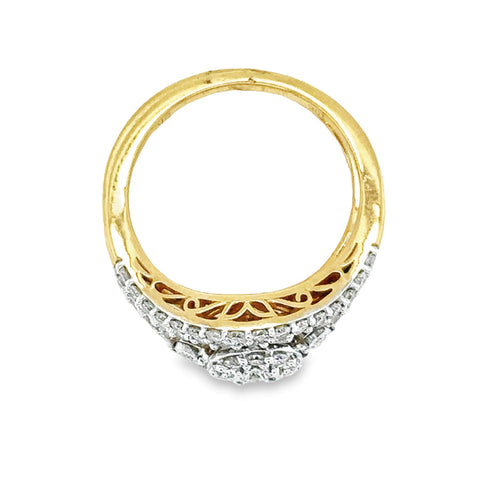 10K Yellow Gold 1.00 Carat Diamond Bridal Set with Halo Design