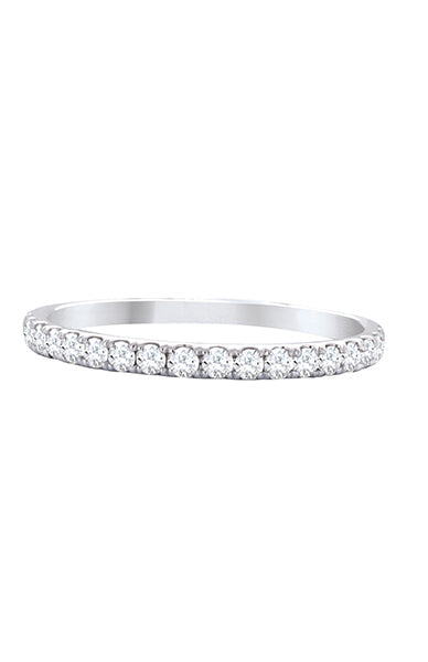 14k White Gold 0.33TDW Diamond Claw Set Semi Eternity Band