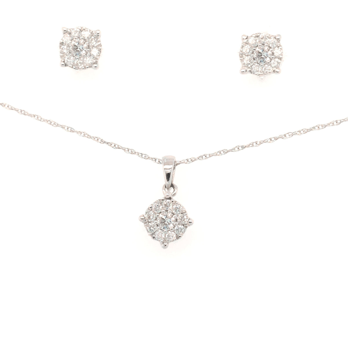 10KW 0.50TDW Diamond Imperial Pendant and Earring Set