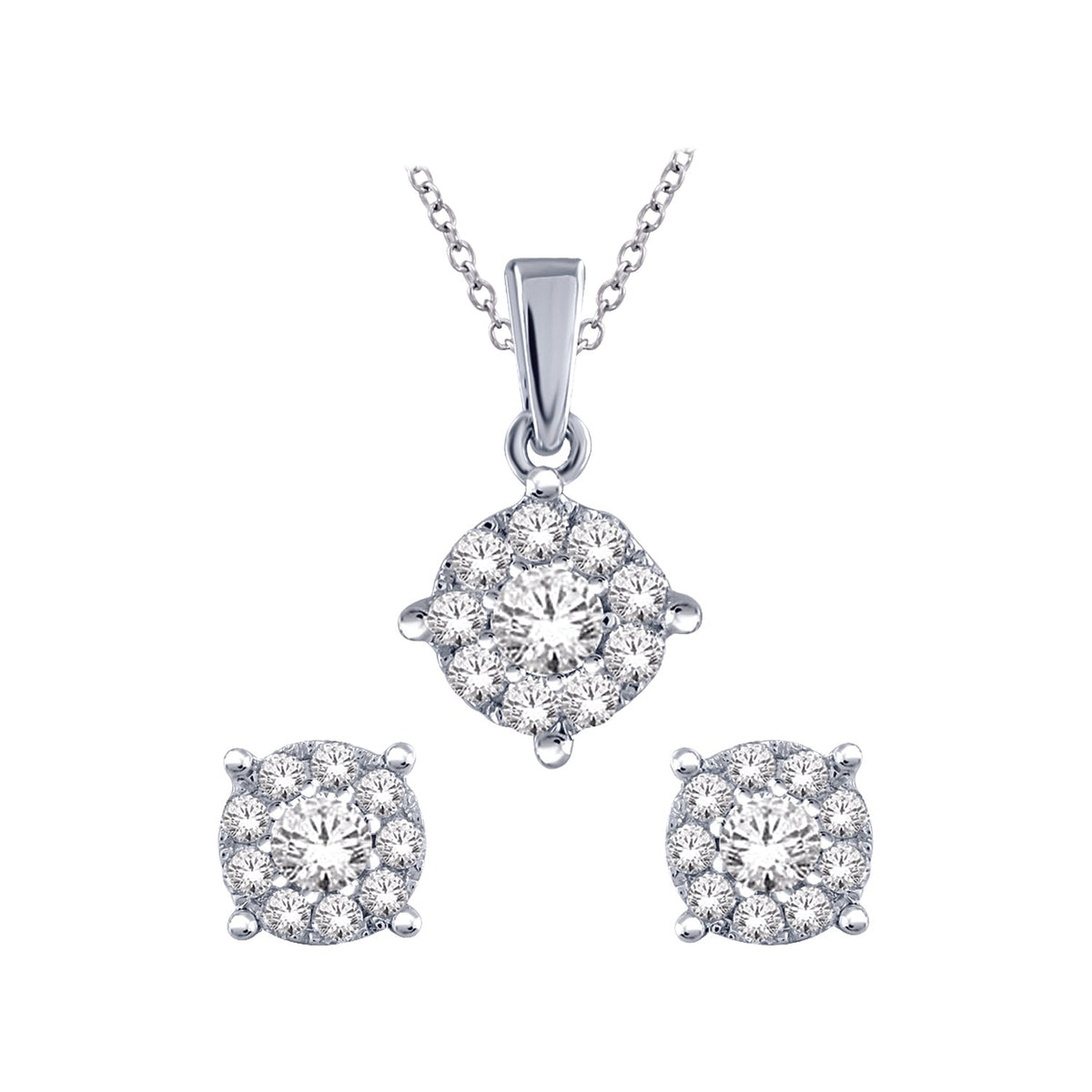 10KW 0.50TDW Diamond Imperial Pendant and Earring Set