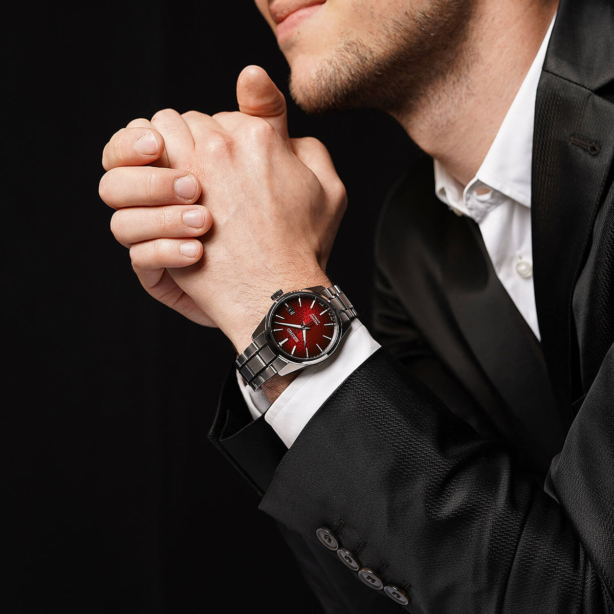 Seiko Presage Sharp Edged Red Dial Automatic Men&#39;s Watch SPB227J1