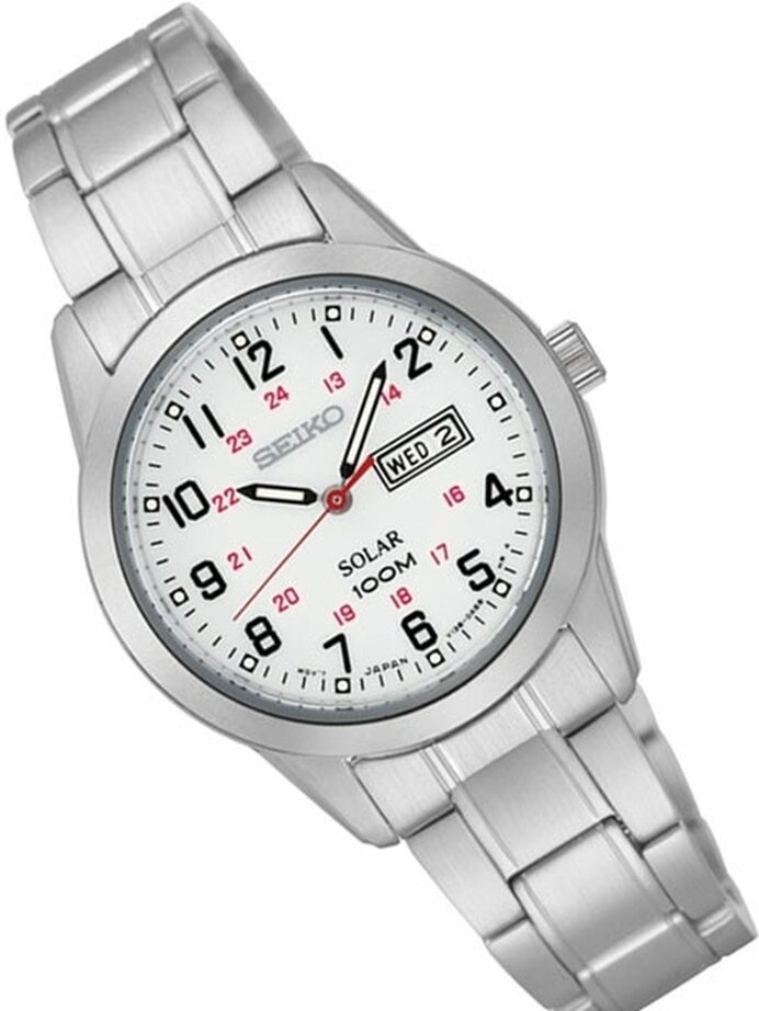 Seiko Solar Silvertone Women&#39;s Watch SUT167