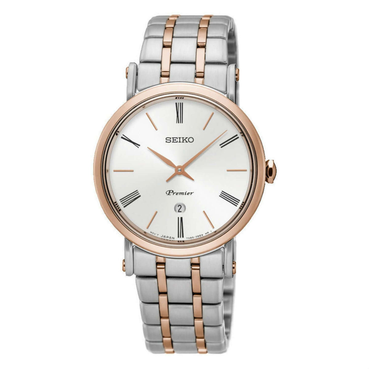 Seiko Premier Rose Dial Quartz Women&#39;s Watch SXB430