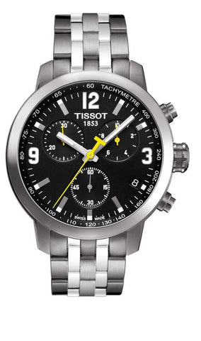 Tissot PRC 200 Chronograph Black Dial Stainless Steel Men's Watch T0554171105700
