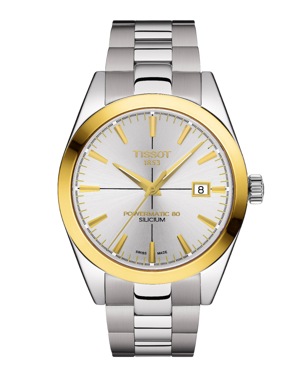 Tissot Gentleman T9274074103101 Powermatic 80 Silicium Solid 18K Gold Bezel Automatic Men&#39;S Watch