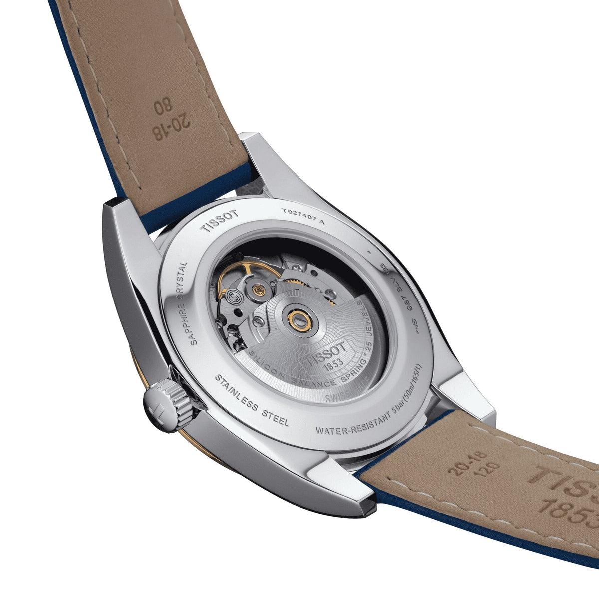 Tissot Gentleman Powermatic 80 Siliciu Solid 18K Gold Bezel Automatic Men&#39;s Watch T9274074604101