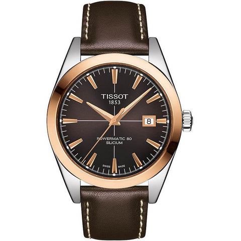 Tissot Gentleman Powermatic 80 Silicium Solid 18K Gold Bezel Automatic Men's Watch T9274074629100