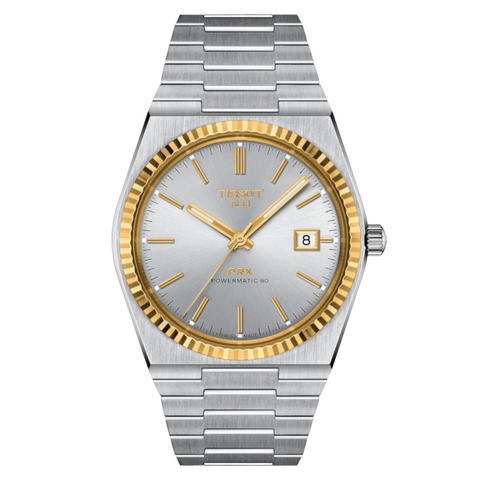 Tissot PRX Powermatic 80 Steel and 18K Gold Bezel Automatic Men's Watch T9314074103101