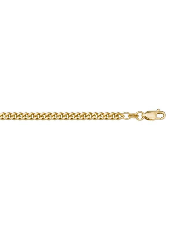 10k Yellow Gold Curb Link 2.7 mm Light Plated Italian Chain