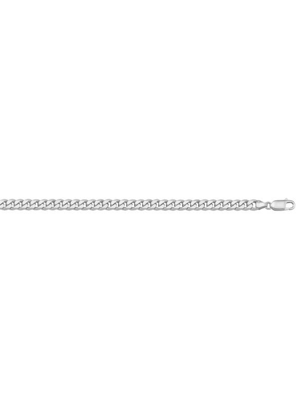10k, 14k White Gold Flat Beveled Link Curb 3.3 mm Italian Chain