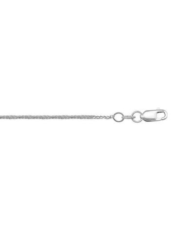 10k, 14k White Gold Square Wheat 0.8 mm Italian Chain