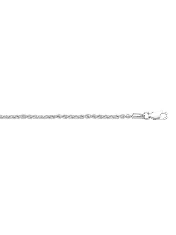 10k, 14k White Gold Round Wheat 1.3 mm Italian Chain