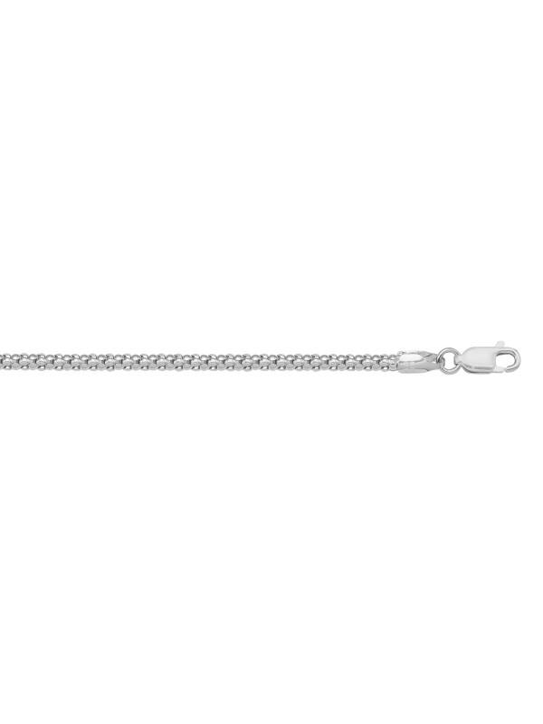14 White Gold PopCorn 1.8 mm Italian Chain