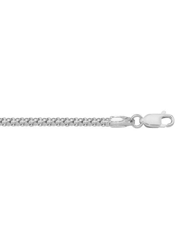 14k White Gold PopCorn 2.8 mm Italian Chain