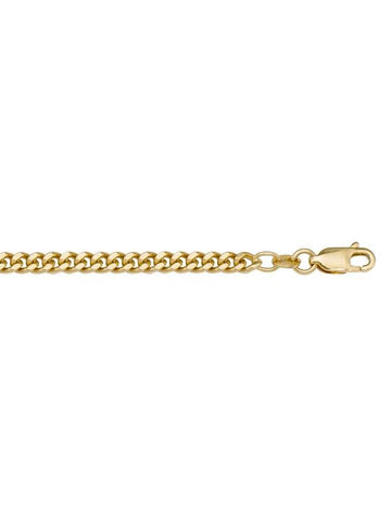 10k, 14k Yellow Gold Curb Link 3.3 mm Italian Chain