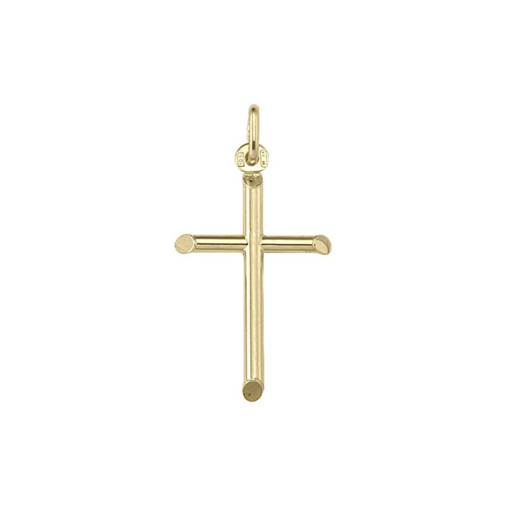 10, 14 Karat Yellow Gold Small Religious Classic Italian Cross