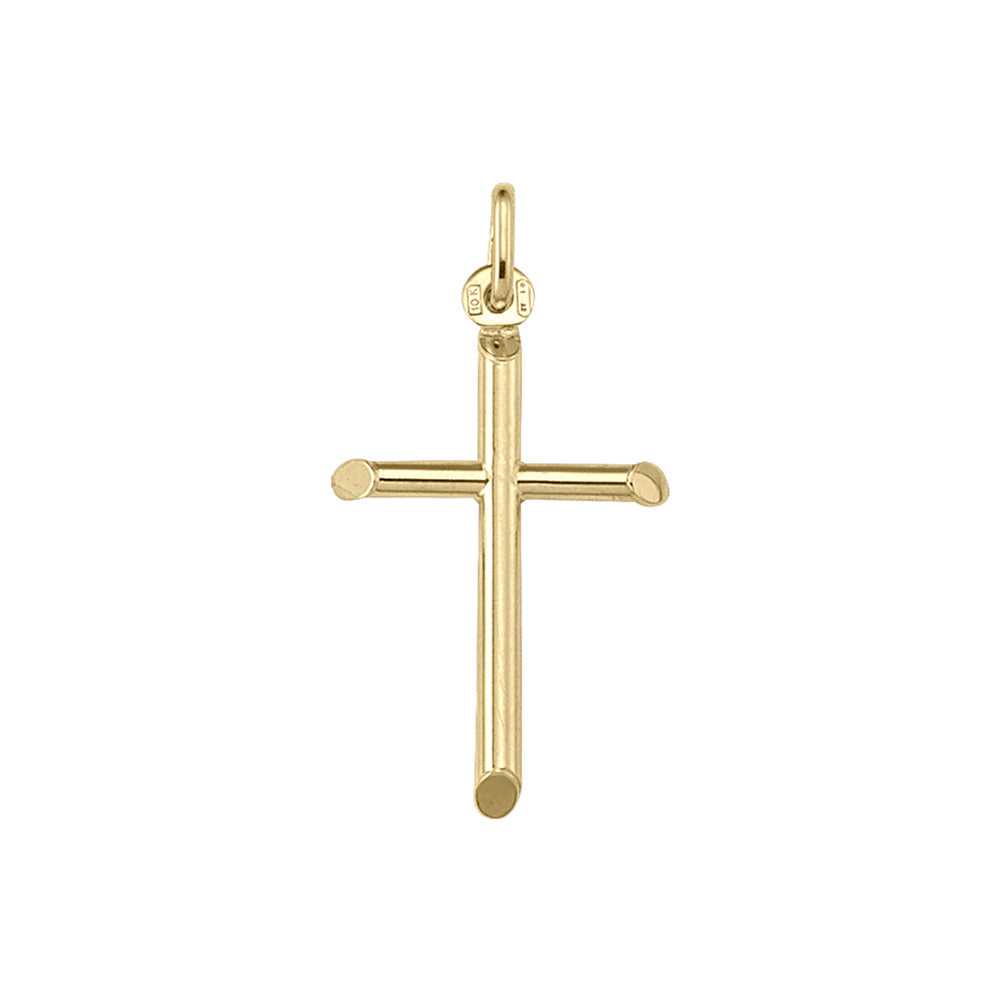 10, 14 Karat Yellow Gold Medium Religious Classic Italian Cross