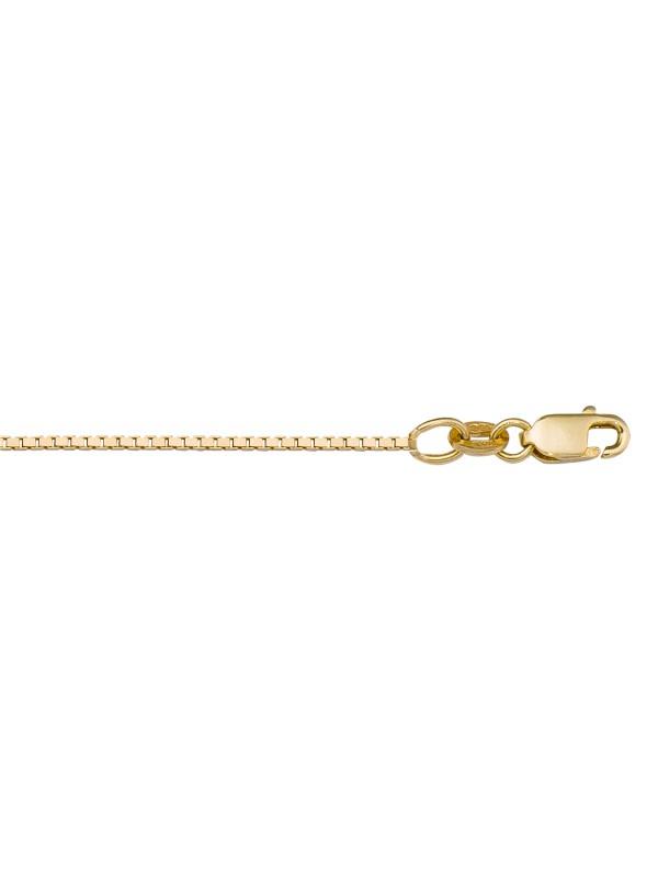 10k, 14k Yellow Gold Solid Box Link 1.0 mm Italian Chain