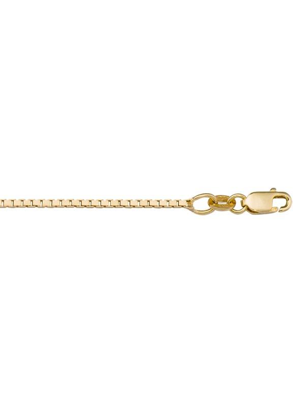 10k, 14k Yellow Gold Solid Box Link 1.3 mm Italian Chain
