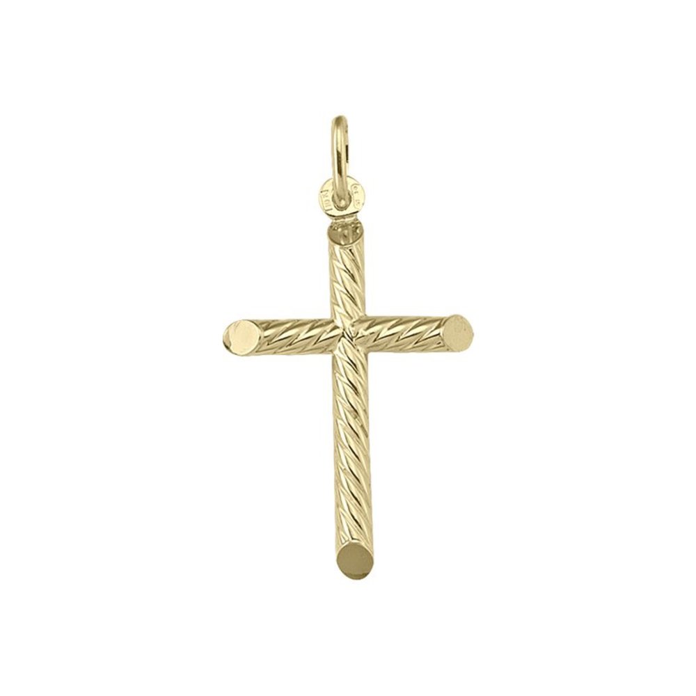 10, 14 Karat Yellow Gold Religious Classic Italian Cross