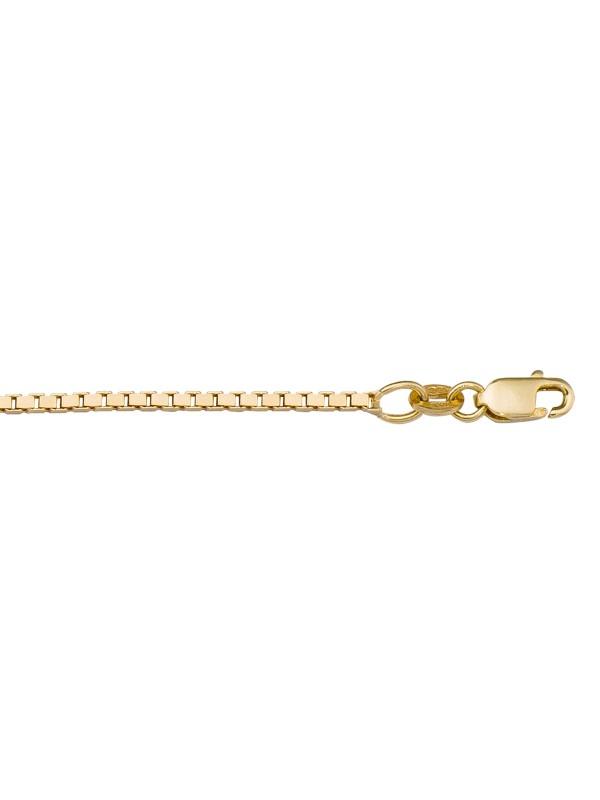 10k, 14k Yellow Gold Solid Box Link 1.5 mm Italian Chain